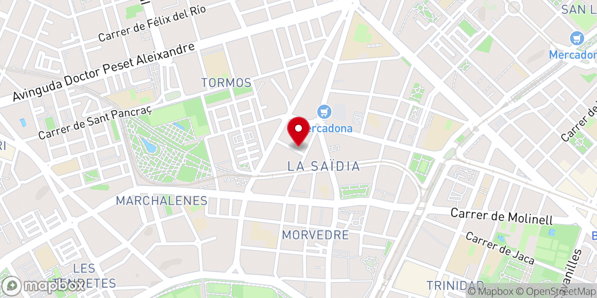 Map showing location of Iglesia Comunidad Paz