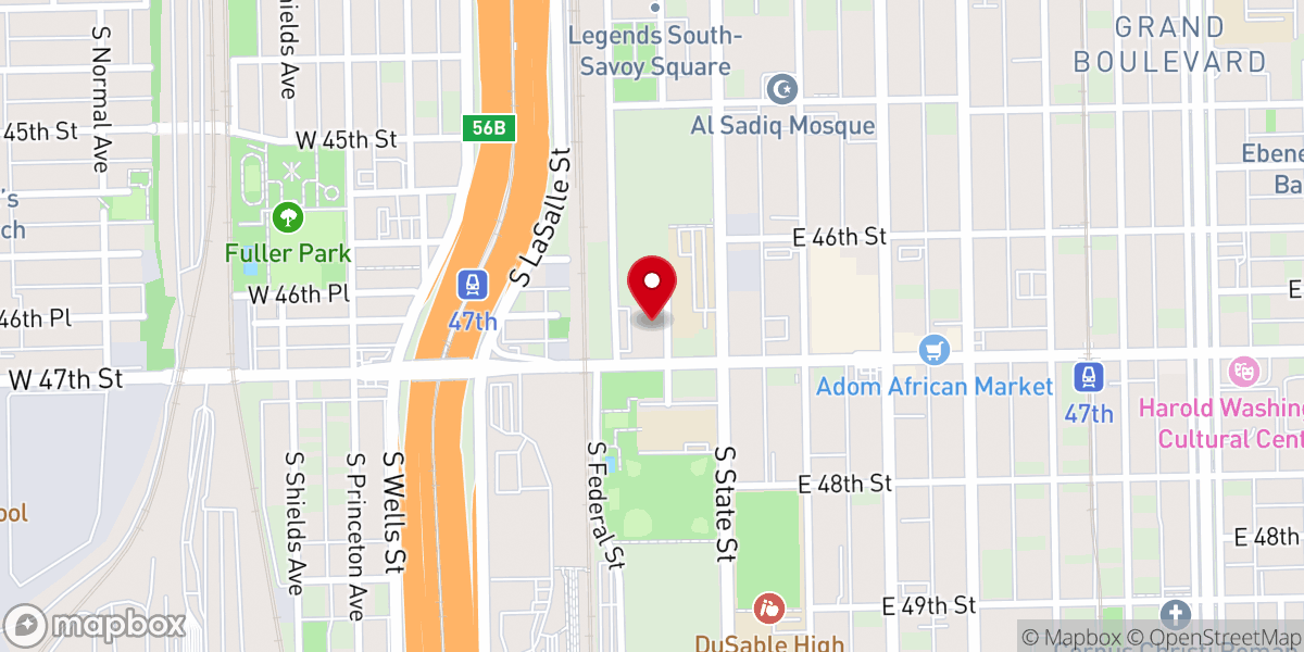 Map showing location of Saint Paul Christian Methodist Episcopal Church