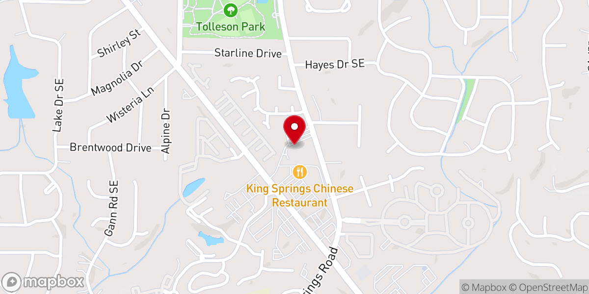 Map showing location of King Spring Baptist Church