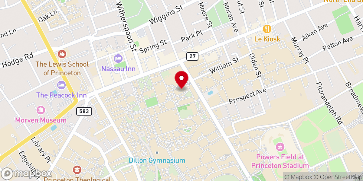 Map showing location of Princeton University Chapel