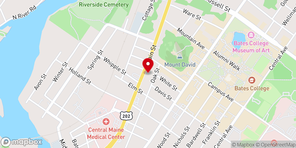 Map showing location of Lewiston Baptist Church