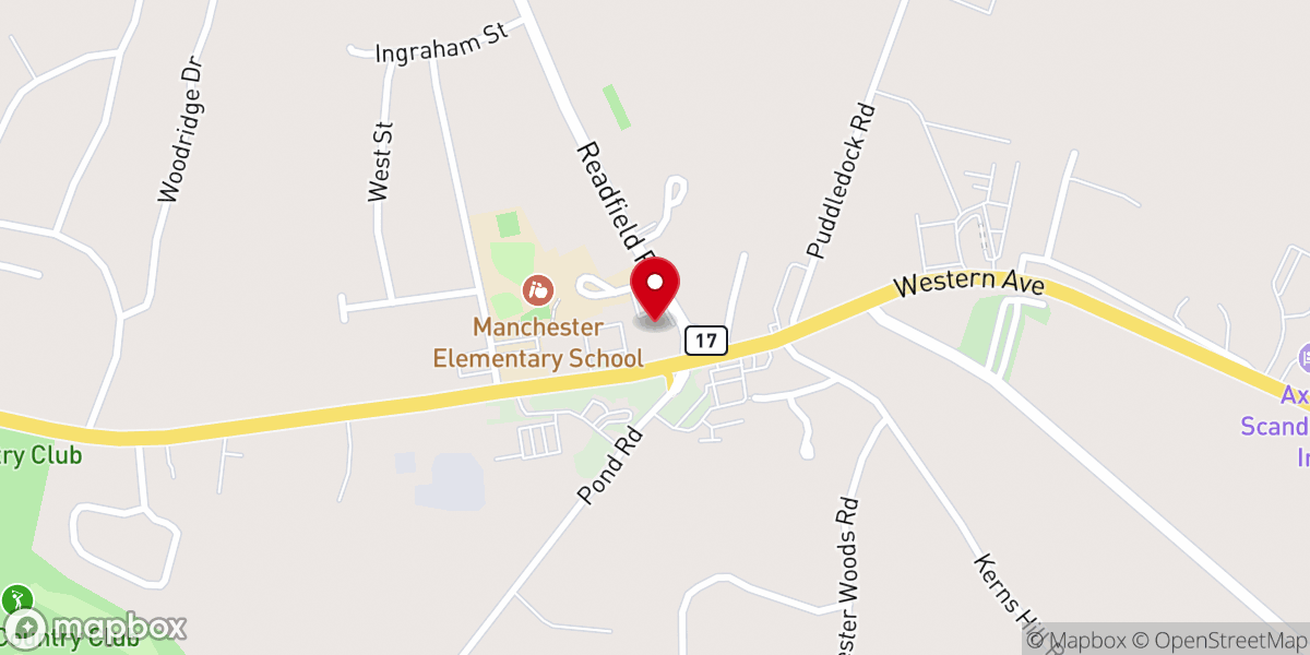 Map showing location of Manchester Town Office