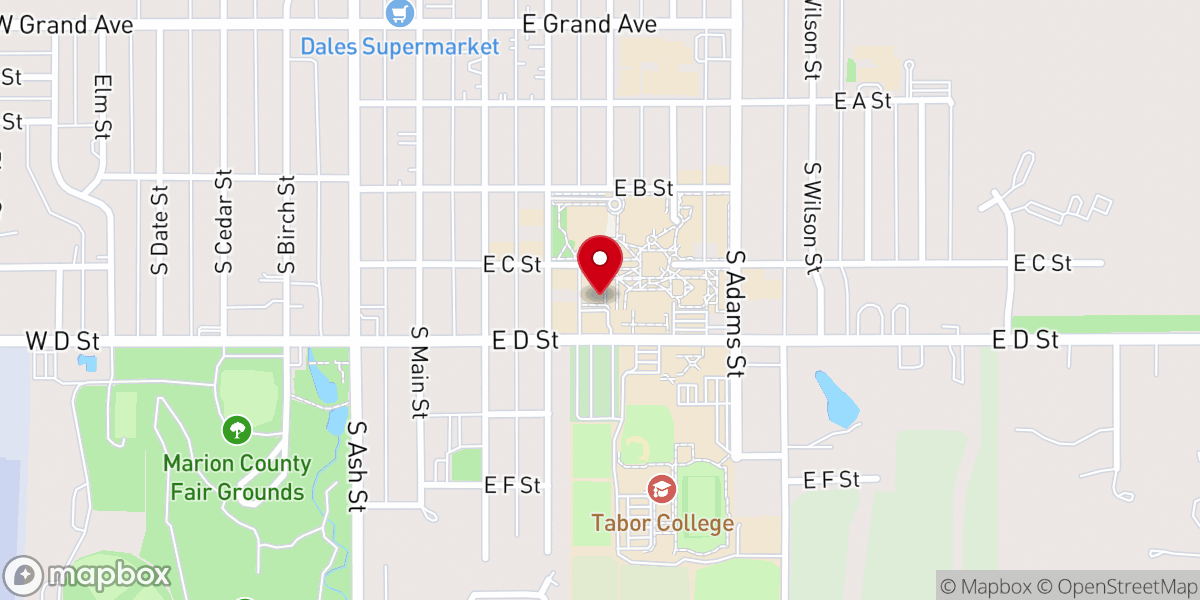 Map showing location of Center for Mennonite Brethren Studies