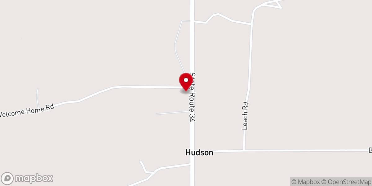 Map showing location of Welcome Home Baptist Church
