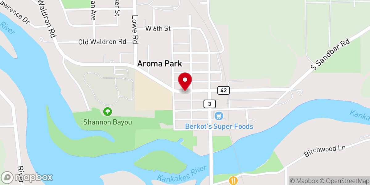 Map showing location of Aroma Park United Methodist
