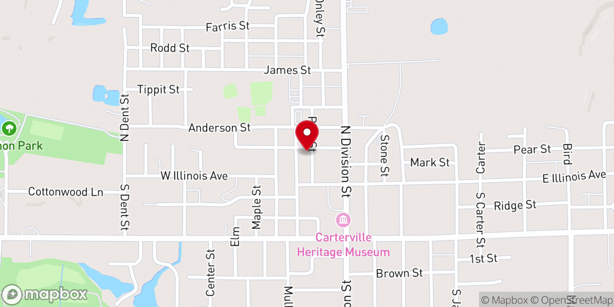 Map showing location of First Christian Church