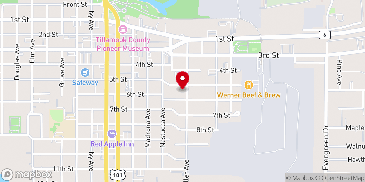Map showing location of Sacred Heart Catholic Church