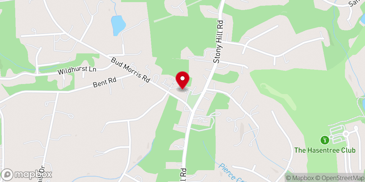 Map showing location of Stony Hill Baptist Church