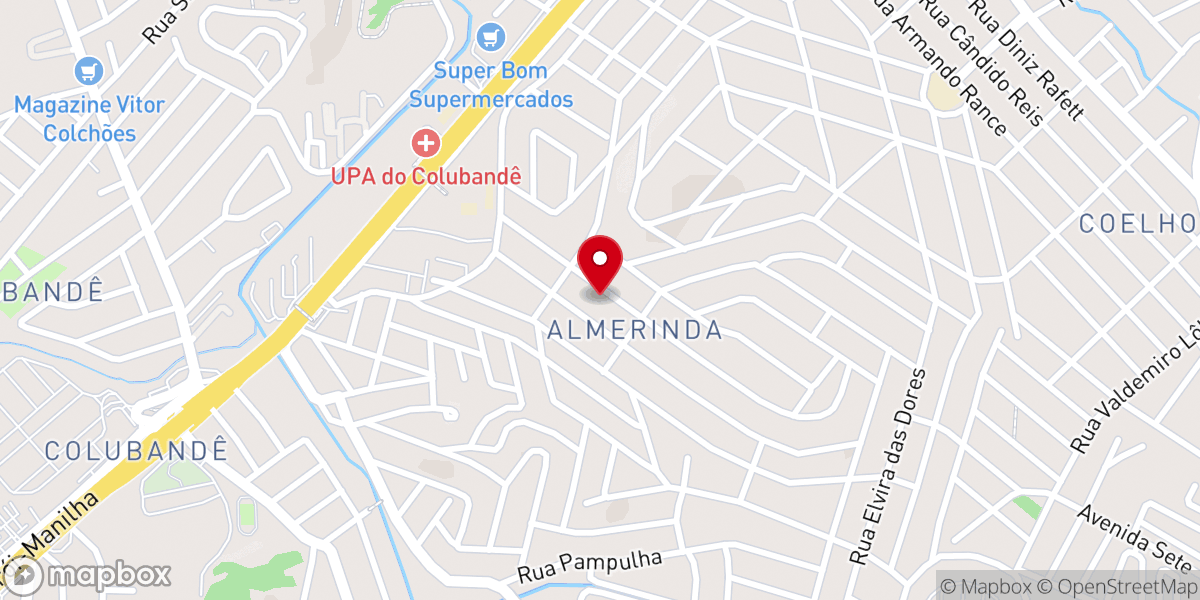 Map showing location of Assembléia de Deus em Bairro Almerinda - ADCOL