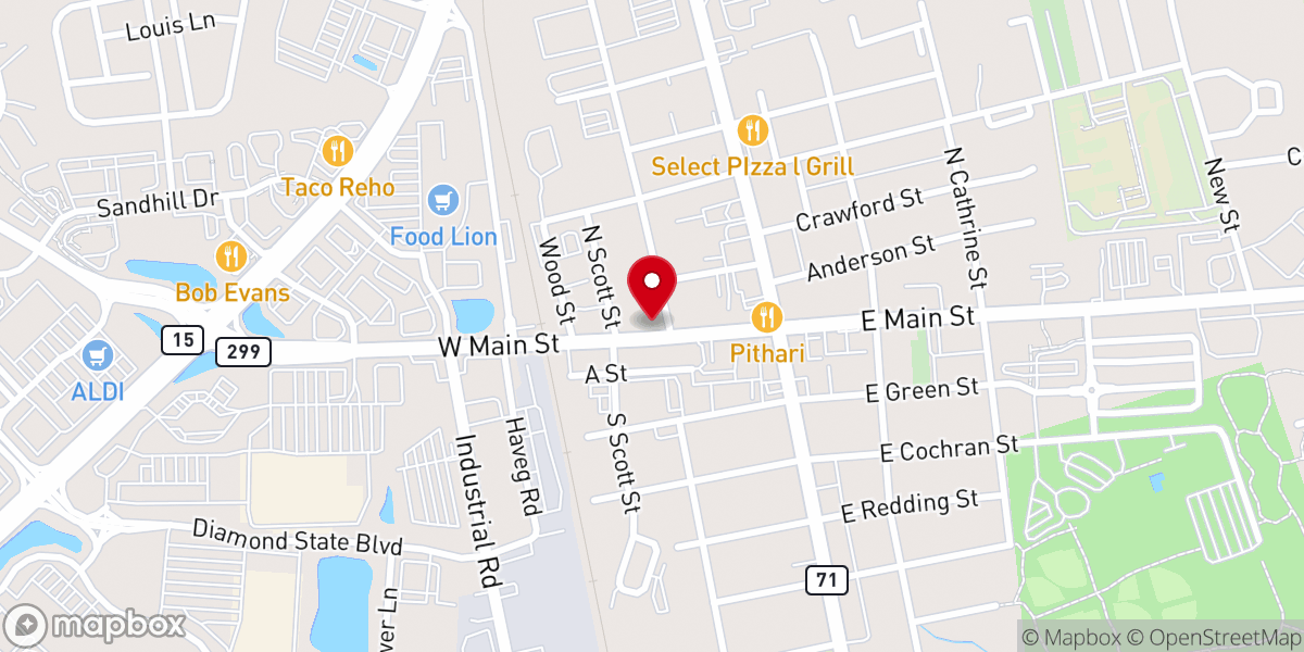 Map showing location of Saving Grace Christian Bookstore