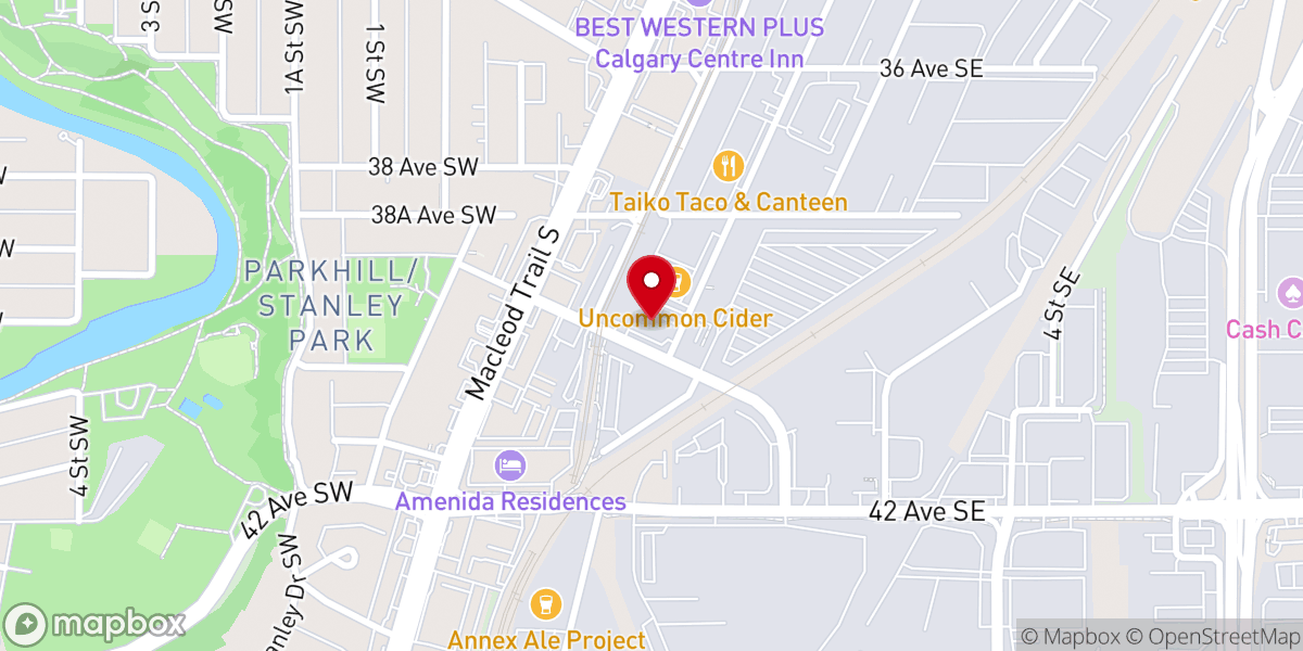 Map showing location of South Calgary Chinese Evangelical Free Church