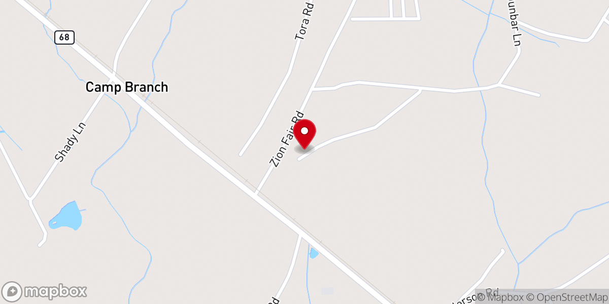 Map showing location of Zion Fair Baptist Church