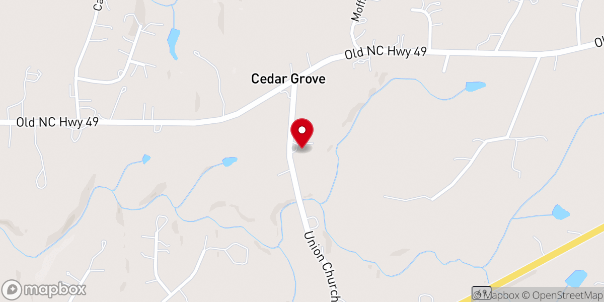 Map showing location of New Union United Methodist Church