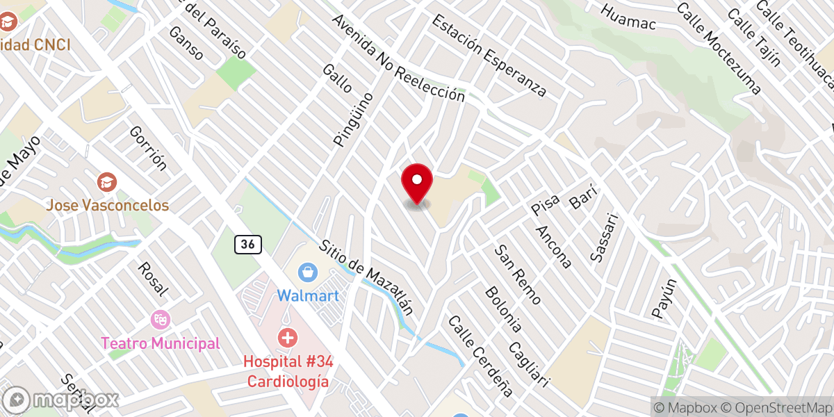 Map showing location of IGLESIA GETSEMANI