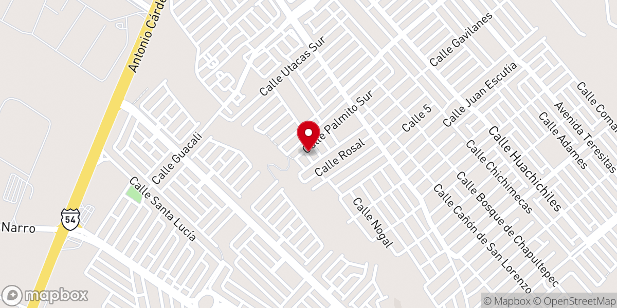 Map showing location of Templo Bautista Torre Fuerte