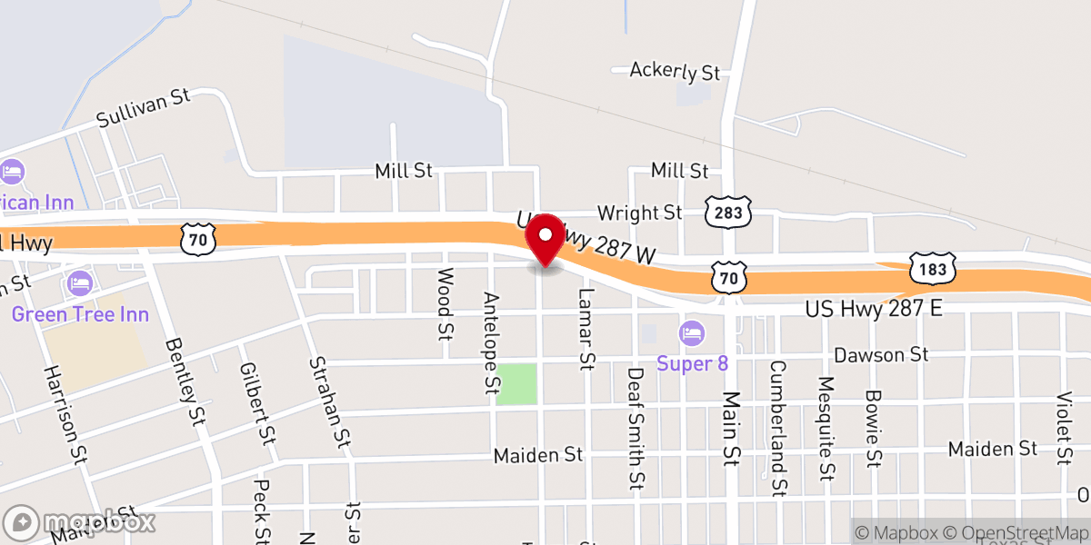 Map showing location of New Hope Baptist Church