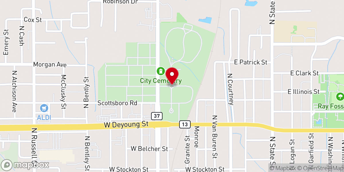 Map showing location of Goddard Chapel