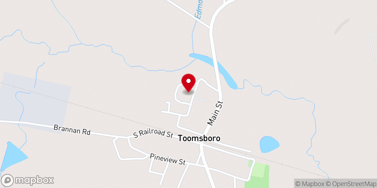 Map showing location of New Liberty Baptist Church