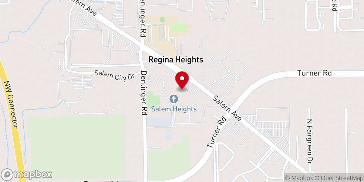 Map showing location of Salem Heights