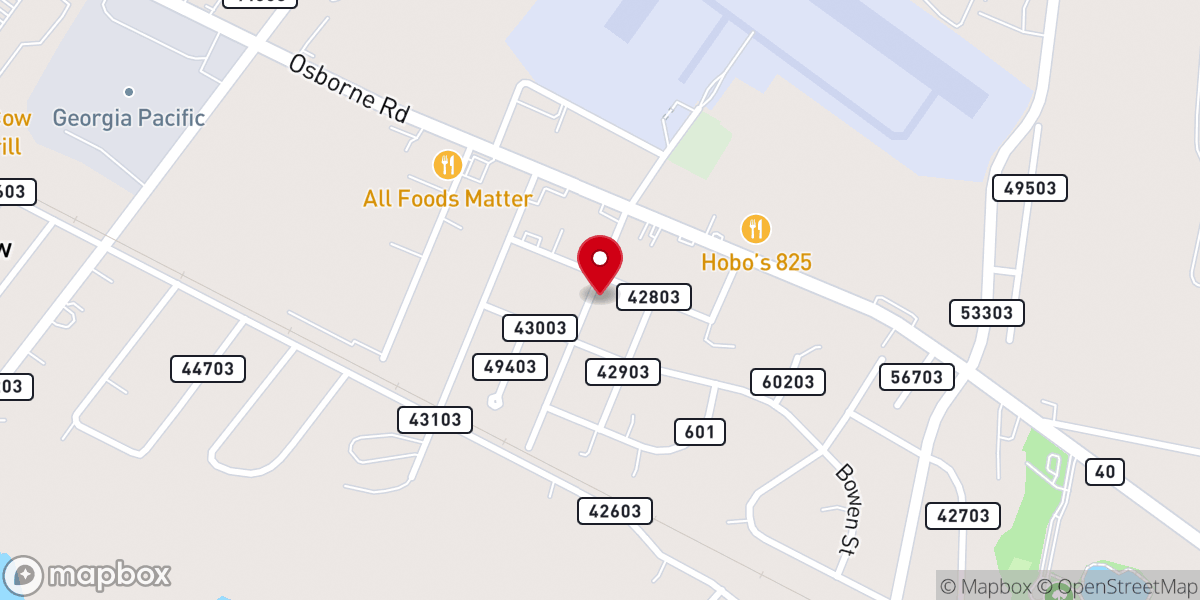 Map showing location of Westside Baptist Church