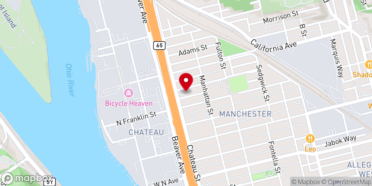 Map showing location of Victory Baptist Church
