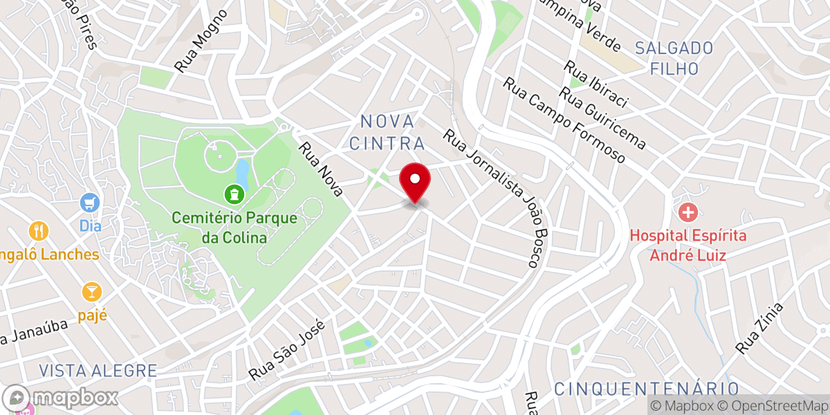 Map showing location of Igreja Batista Caminho da Paz