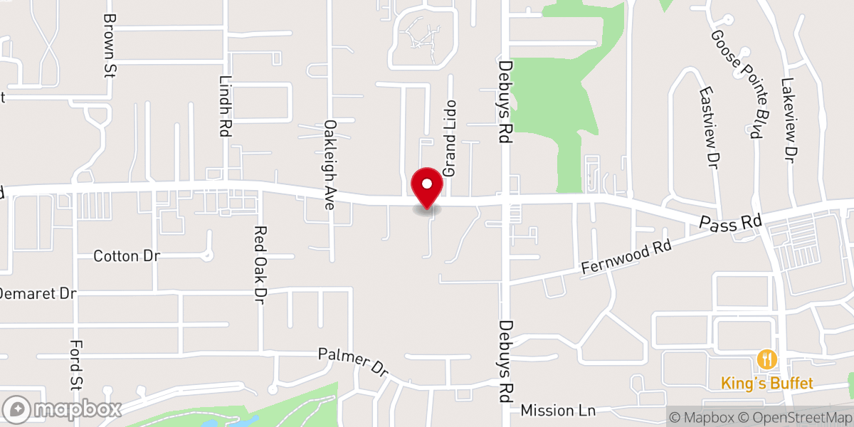 Map showing location of Fernwood Baptist Church