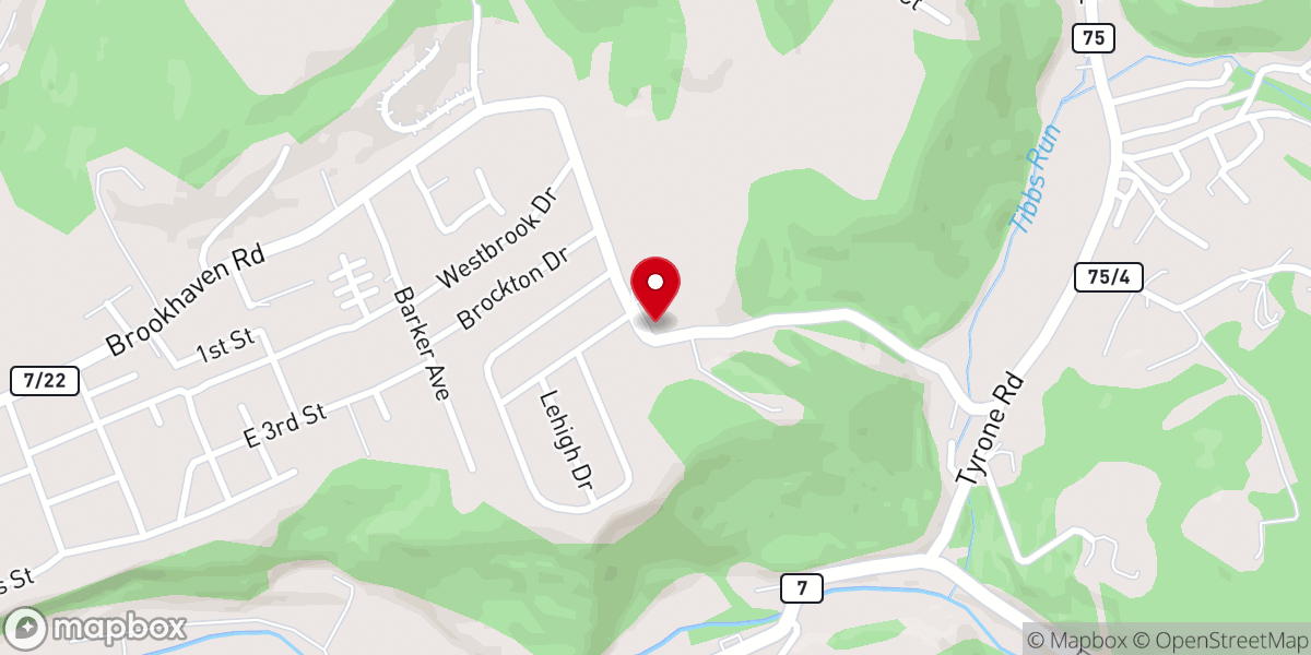 Map showing location of Morgantown Bible Church