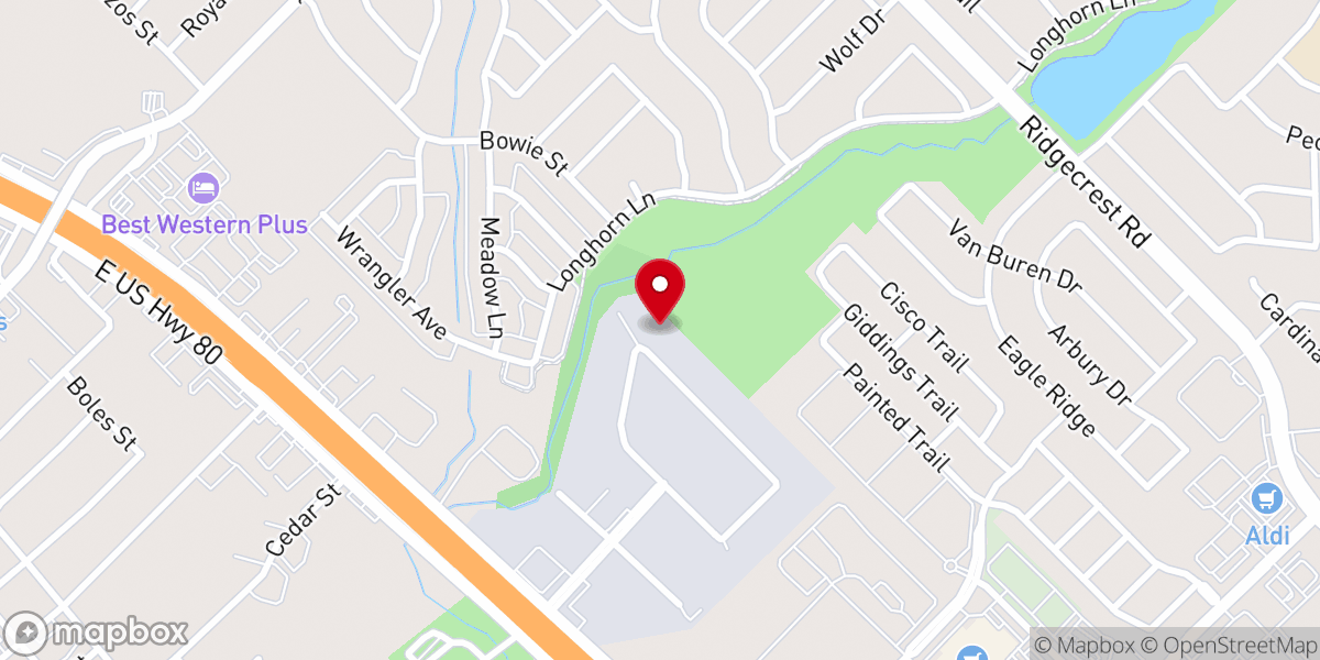 Map showing location of Forney Food Pantry