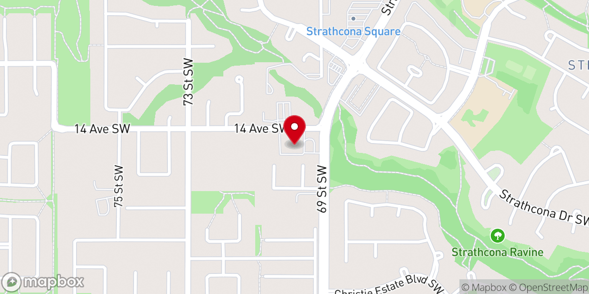 Map showing location of The First Korean Presbyterian Church of Calgary