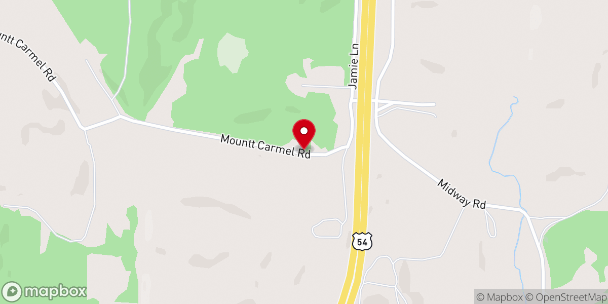 Map showing location of Mt Carmel Baptist Church