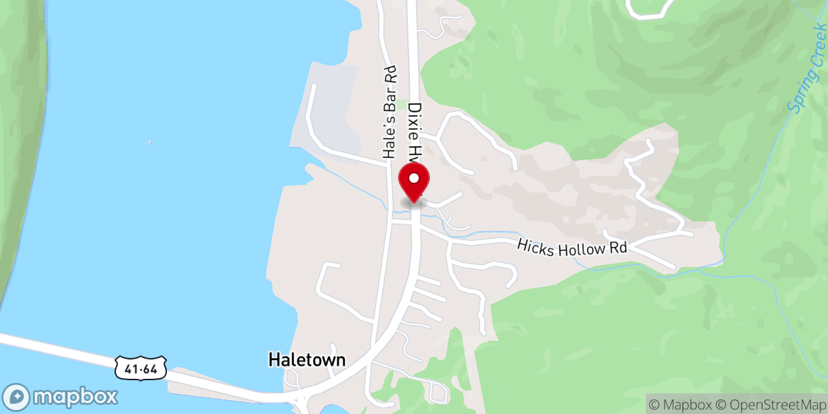 Map showing location of Hales Chapel United Methodist Church