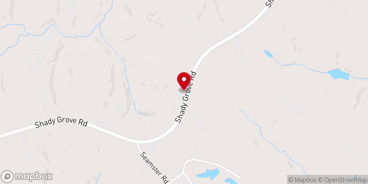 Map showing location of Shady Grove Missionary Baptist Church