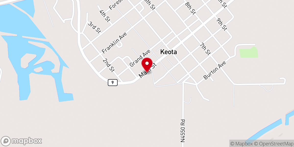 Map showing location of Victory Worship Center Keota