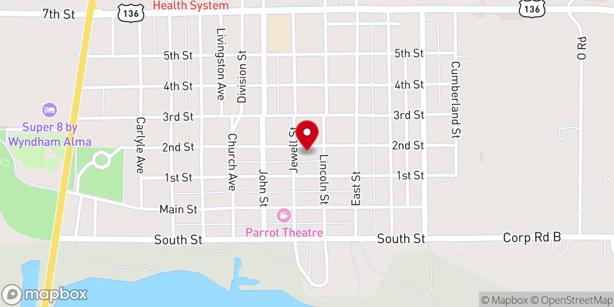 Map showing location of First Christian Church