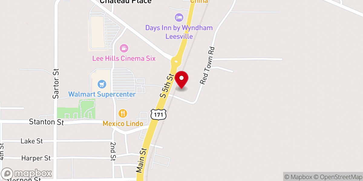 Map showing location of Vernon Parish Recycle Center