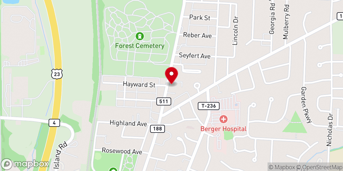 Map showing location of Pickaway County Community Foundation