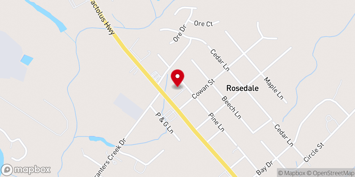 Map showing location of Grace Point Free Will Baptist Church