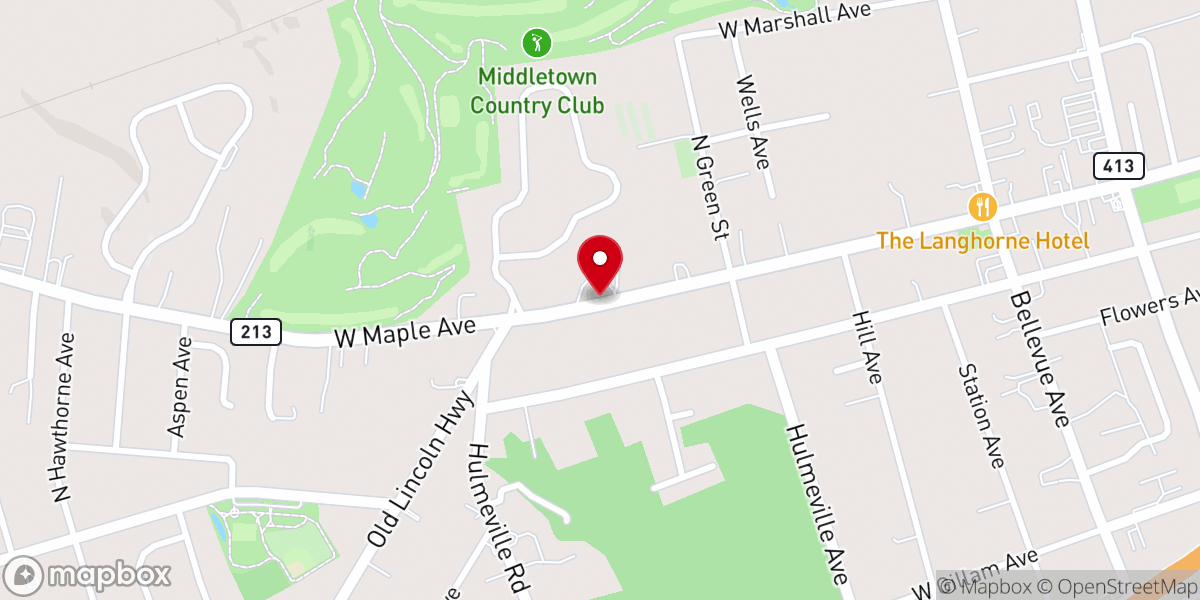 Map showing location of Middletown Friends Meeting