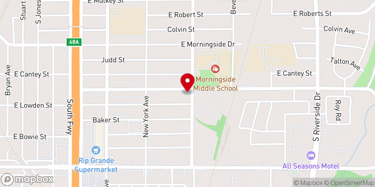 Map showing location of New Mt Rose Baptist Church