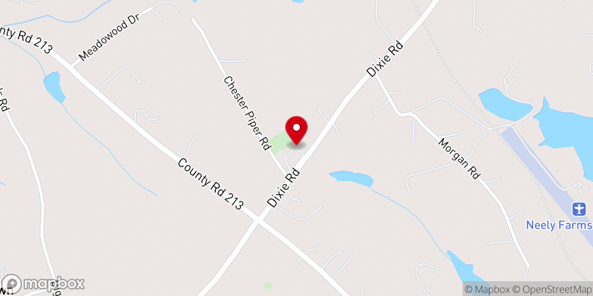 Map showing location of Starrsville Church