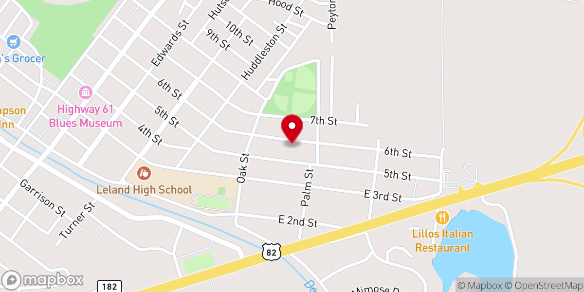 Map showing location of Parkview Baptist Church