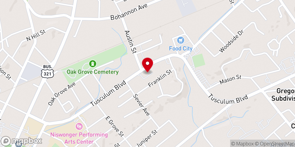 Map showing location of Trinity United Methodist Church
