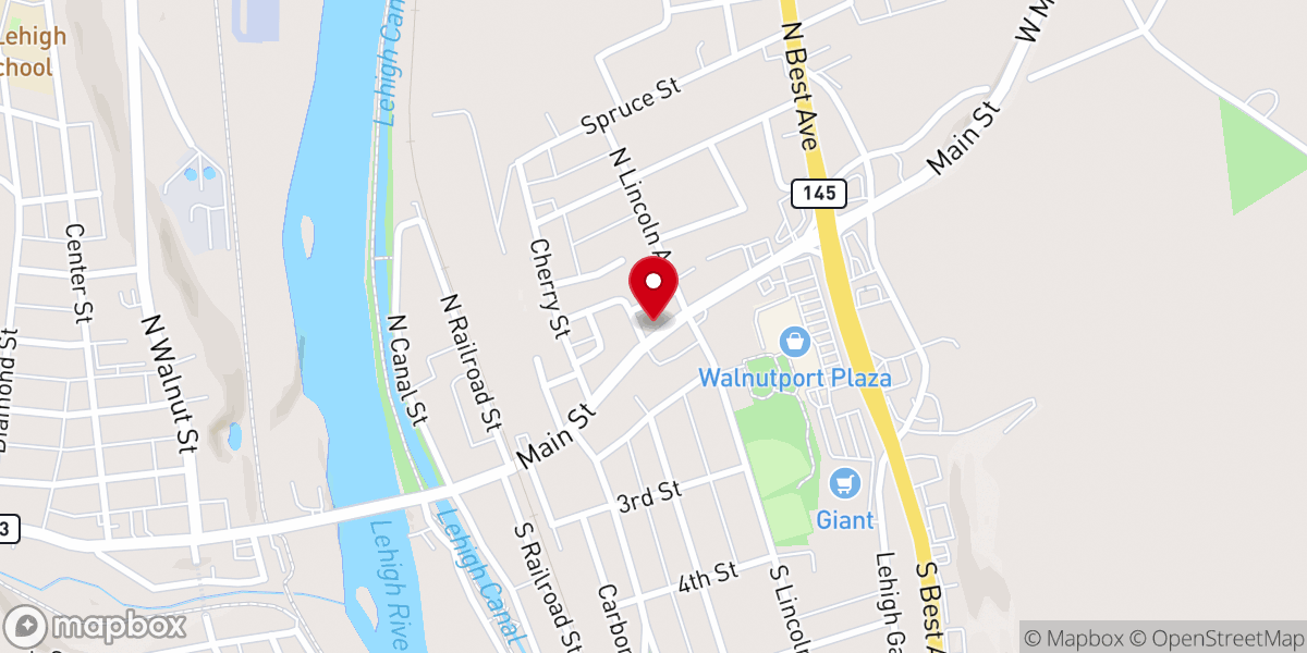 Map showing location of Christ UCC Walnutport