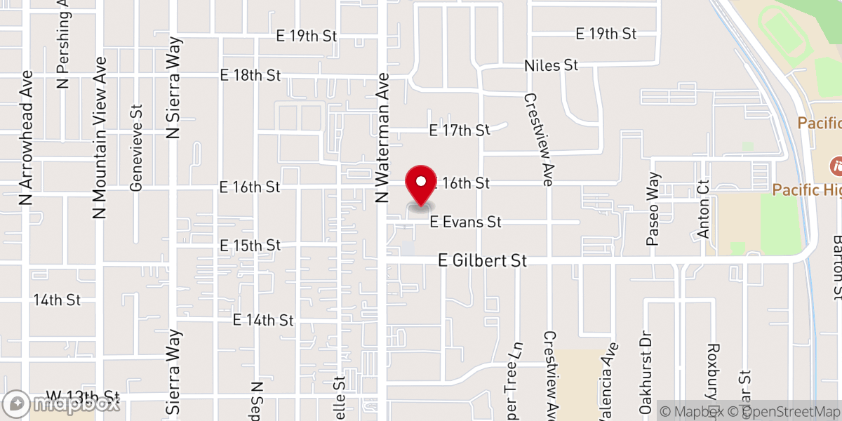 Map showing location of Christian & Missionary Alliance Church of San Bernardino