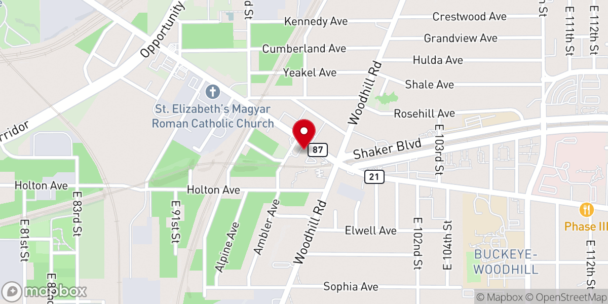 Map showing location of Calvary Apostolic Assembly Church