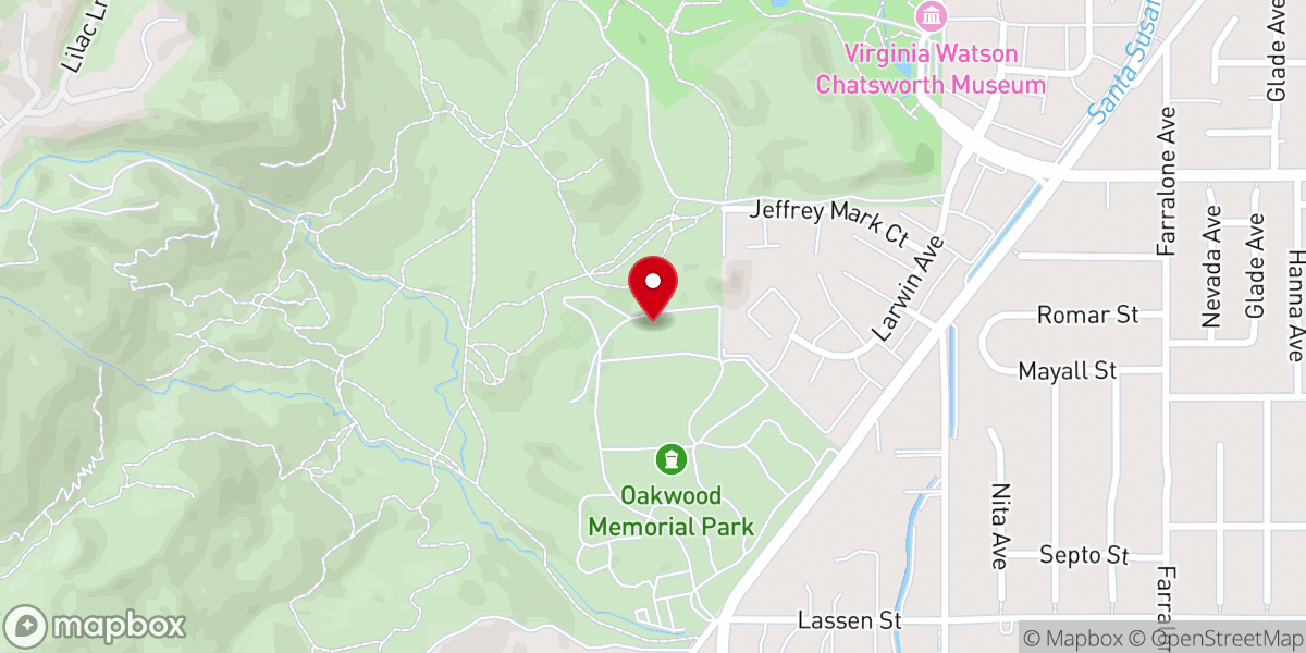 Map showing location of Chatsworth Community Church
