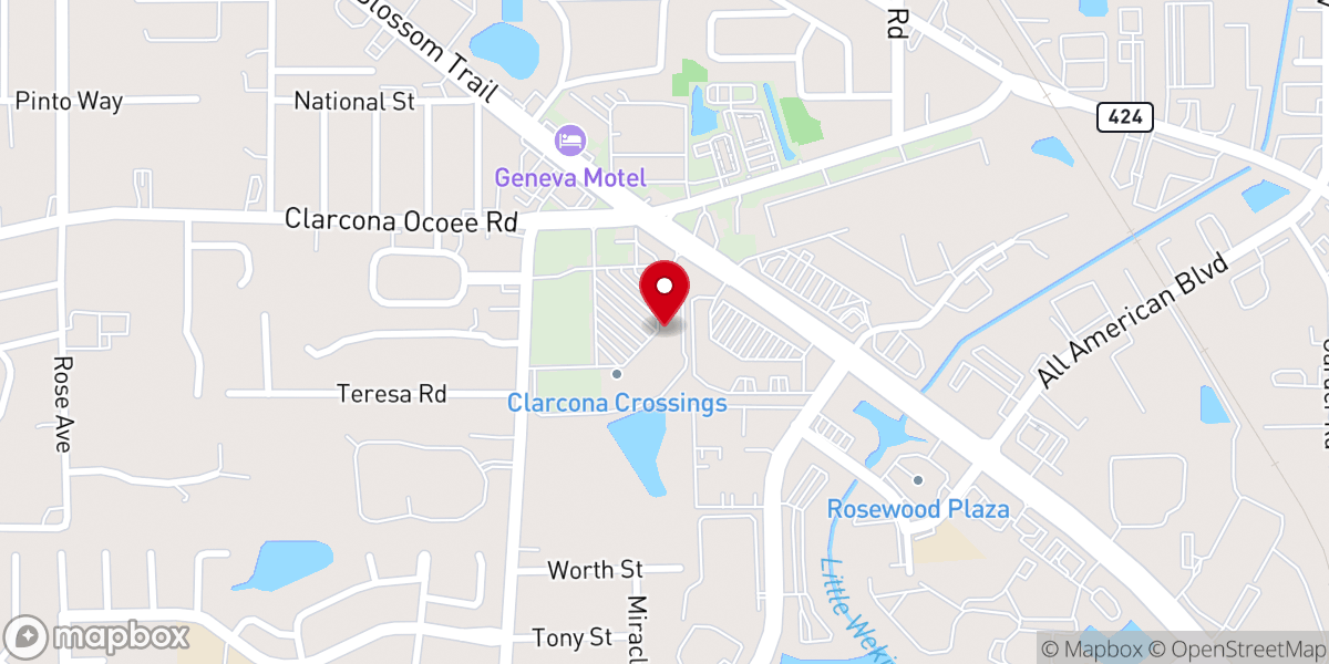 Map showing location of Clarcona Crossings