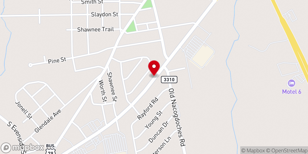 Map showing location of Shawnee Village Baptist Church