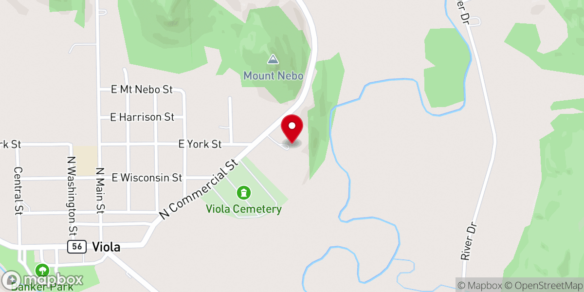 Map showing location of United Methodist Church-Viola